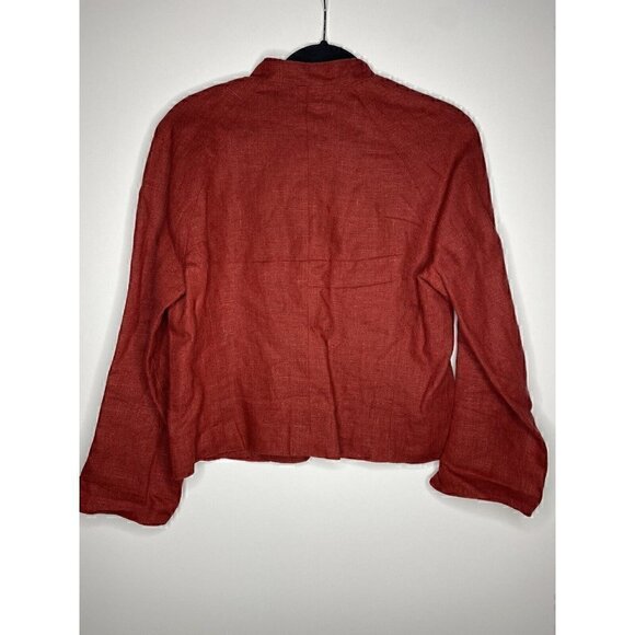 VTG Rosenorn Jacket Size Small Women's 100% Linen Long Sleeve Full Zip Pockets - Picture 4 of 4